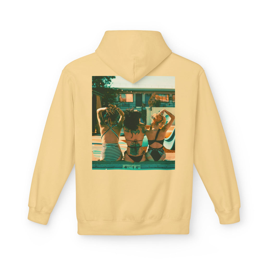 Retro Poolside Friends Hoodie — Vintage Bikini Photo Sweatshirt