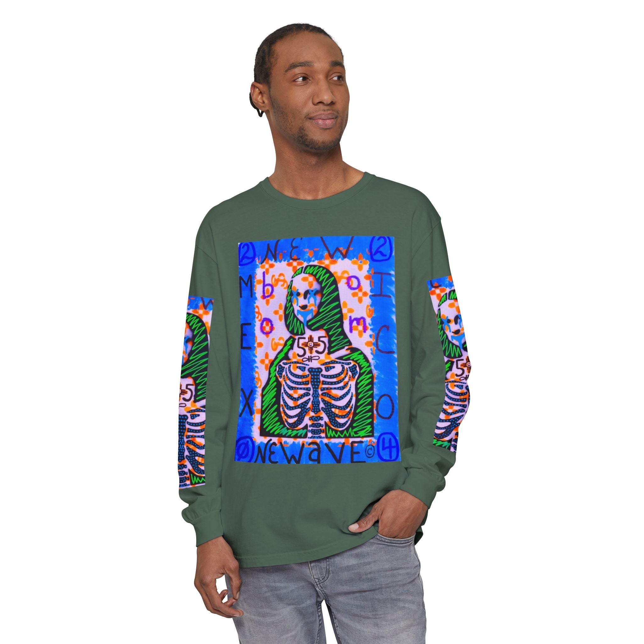 Skeleton Mona Lisa Long Sleeve Tee — 'New Wave' Graphic Shirt