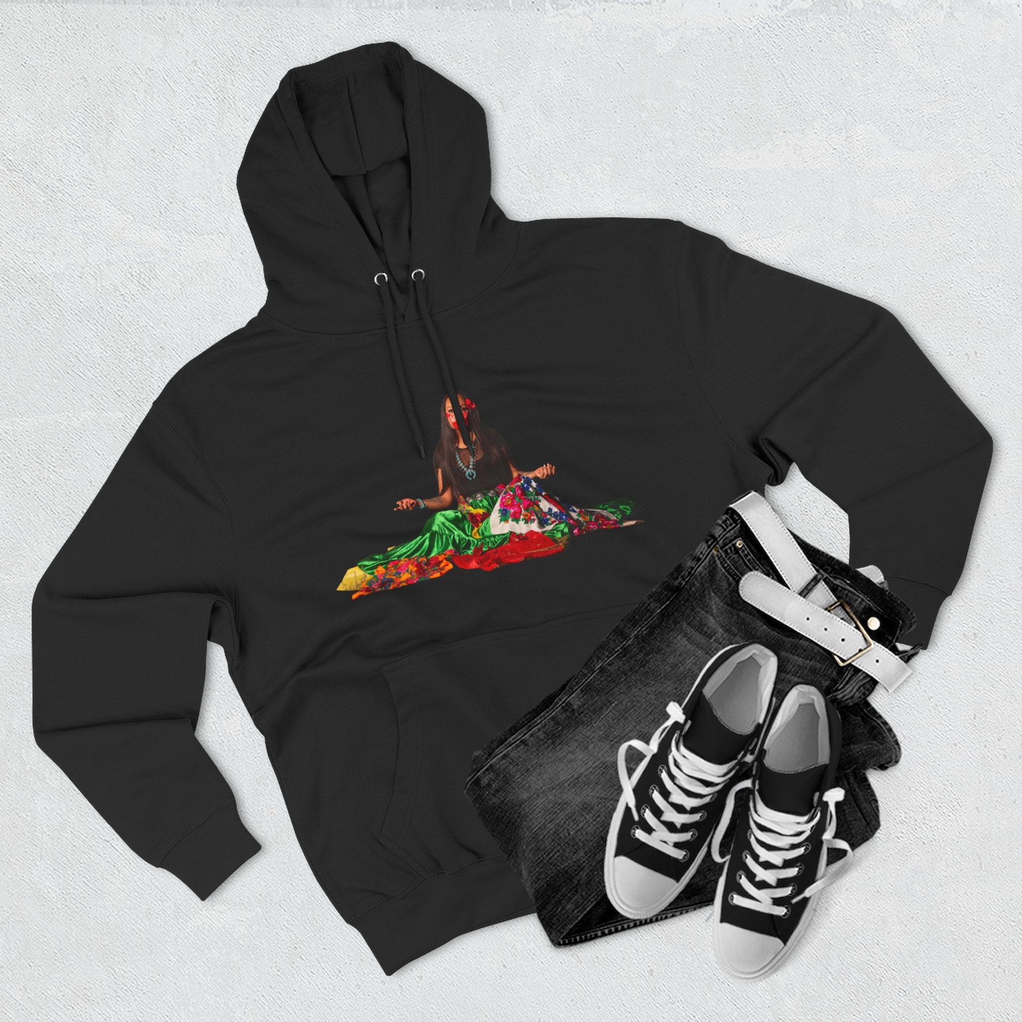 STOP MURDER: Diné - Limited Edition: Nikki- by Nicholas Harvey- Three-Panel Fleece Hoodie, Unique Gift for Artists, Comfortable Casual Wear