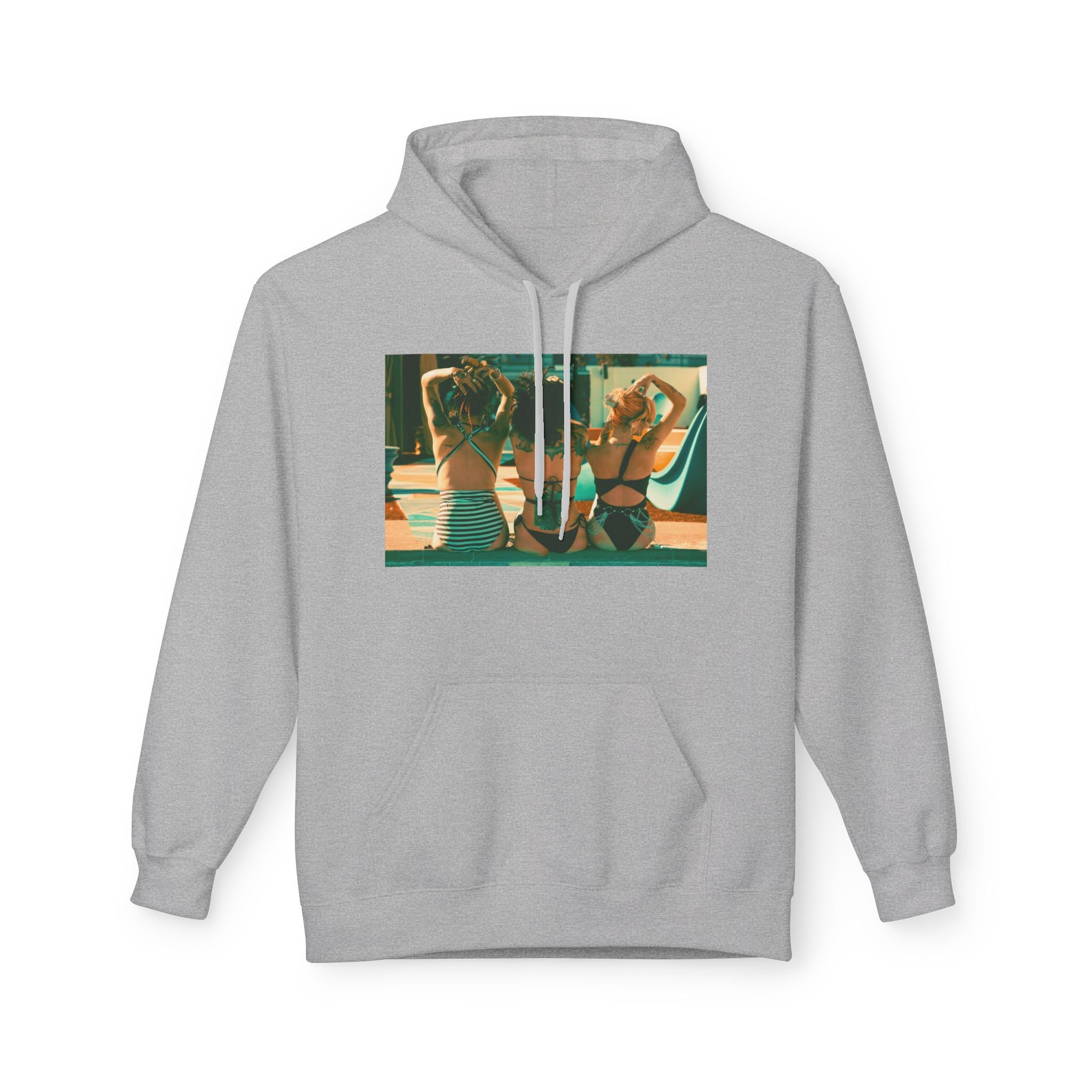 Retro Poolside Friends Hoodie — Vintage Bikini Photo Sweatshirt