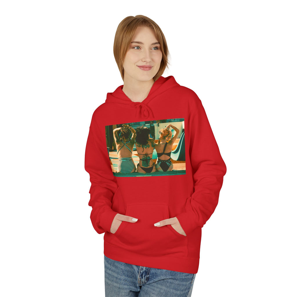 Retro Poolside Friends Hoodie — Vintage Bikini Photo Sweatshirt