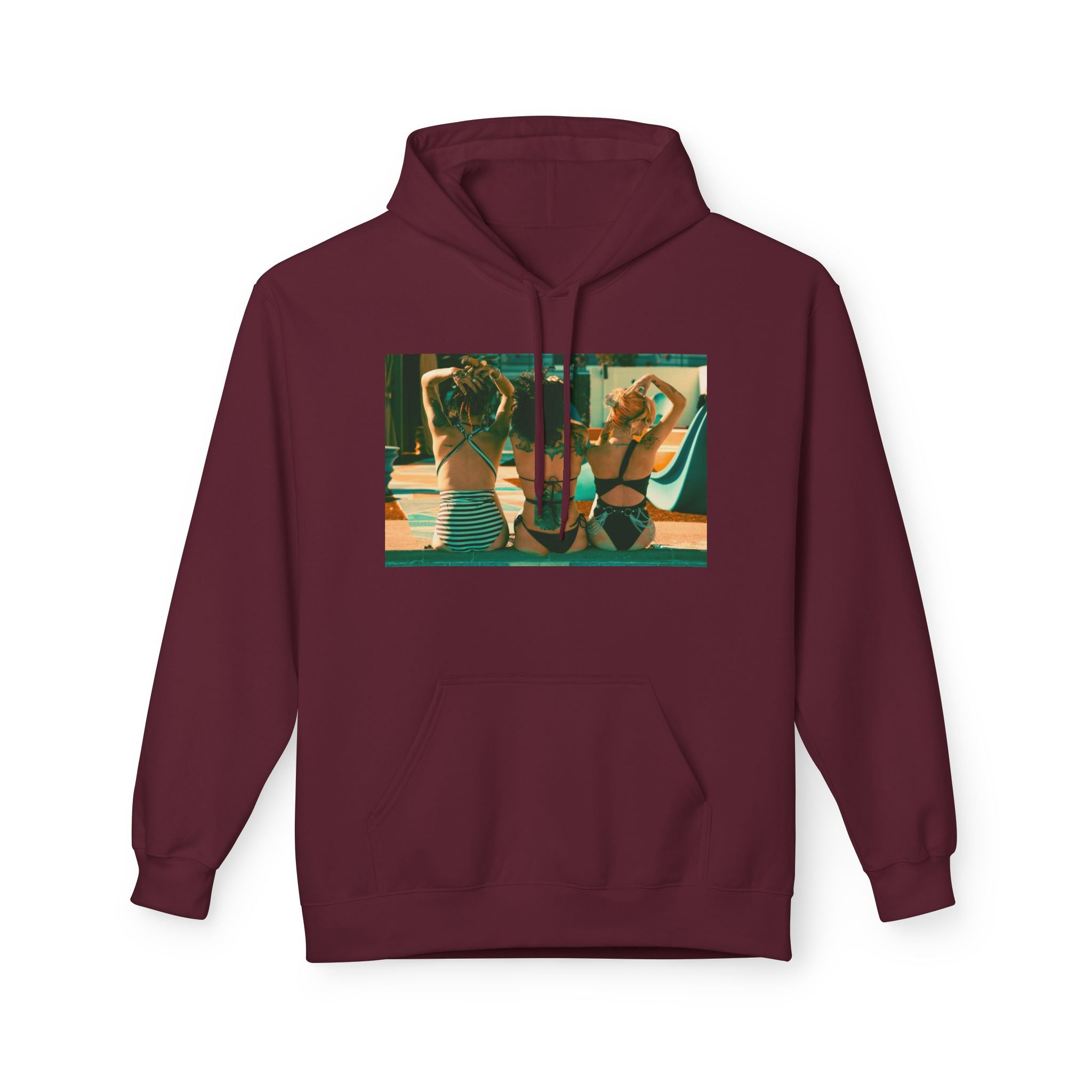 Retro Poolside Friends Hoodie — Vintage Bikini Photo Sweatshirt
