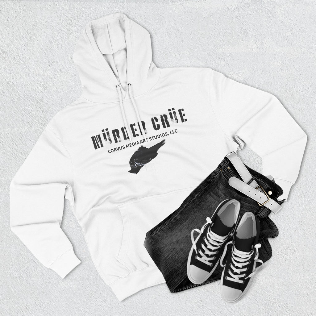 Steampunk crow Hoodie — 'Mürder Crüe' Graphic Fleece Hoodie with Feathered Raven Design