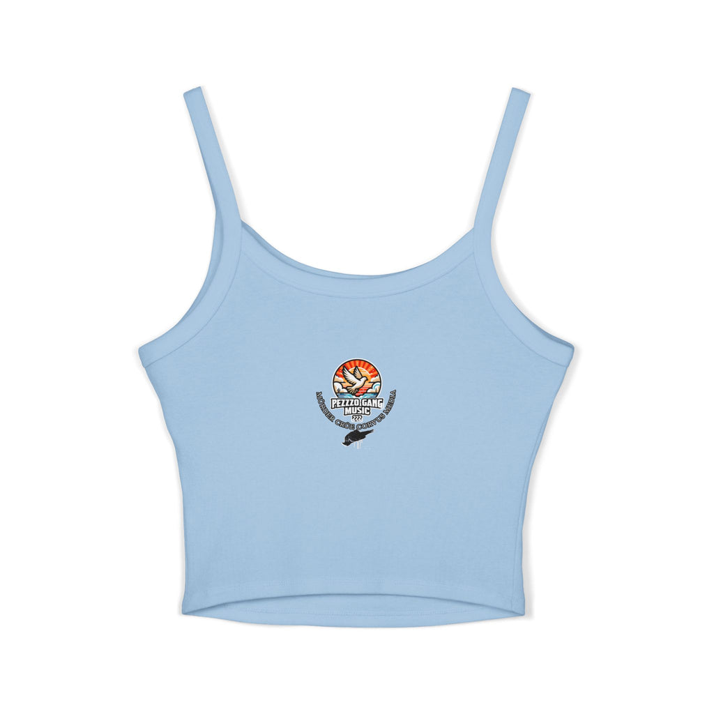 Pezzzo Gang Floral Crop Tank — Women's Spaghetti Strap Graphic Tank Top