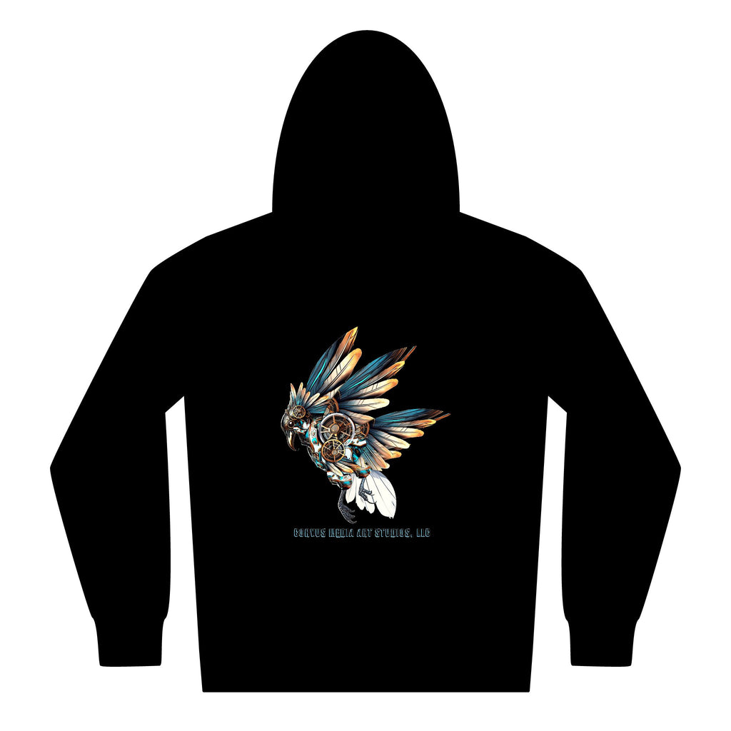 Fly With Me by Corvus- Stylish Youth Zipped Hoodie with Artistic Wing Design, Unisex Hoodie, Casual Wear, Gift for Teens, Comfortable Layering