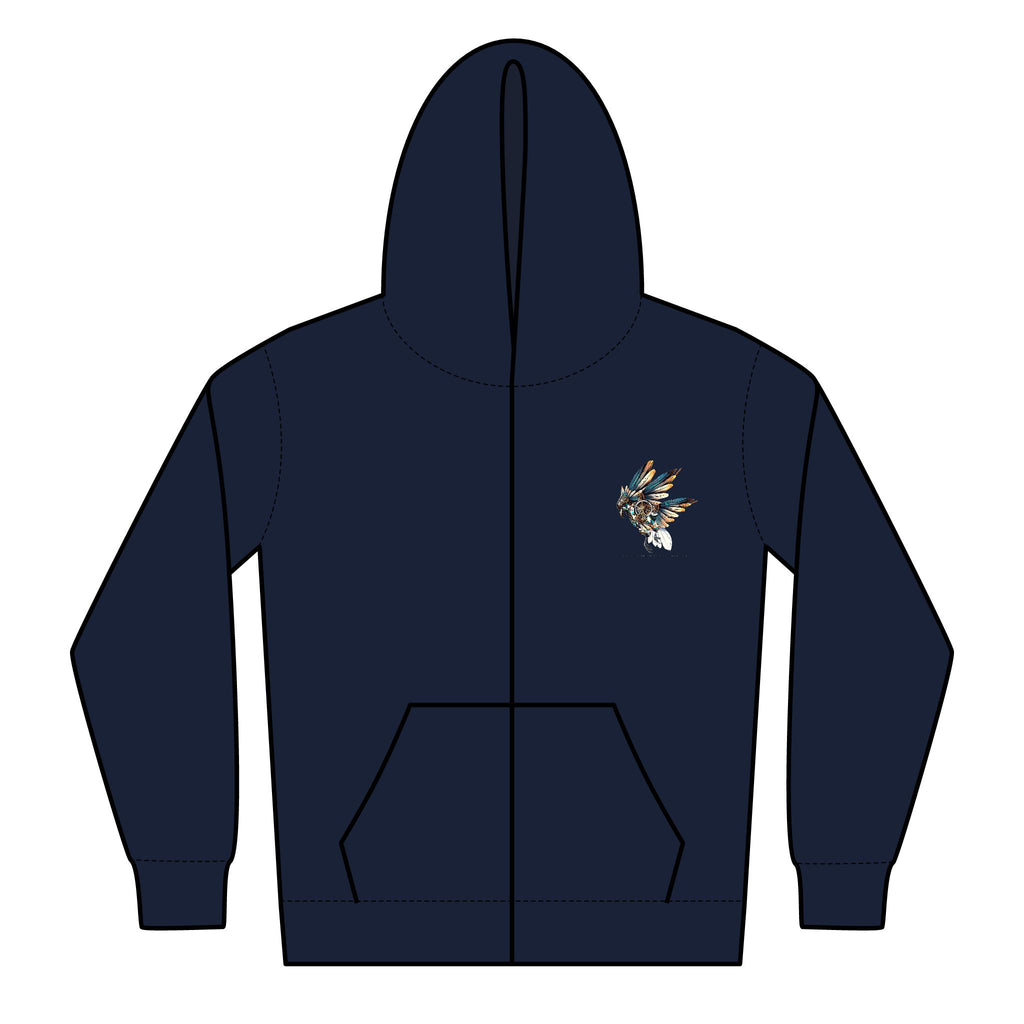 Fly With Me by Corvus- Stylish Youth Zipped Hoodie with Artistic Wing Design, Unisex Hoodie, Casual Wear, Gift for Teens, Comfortable Layering