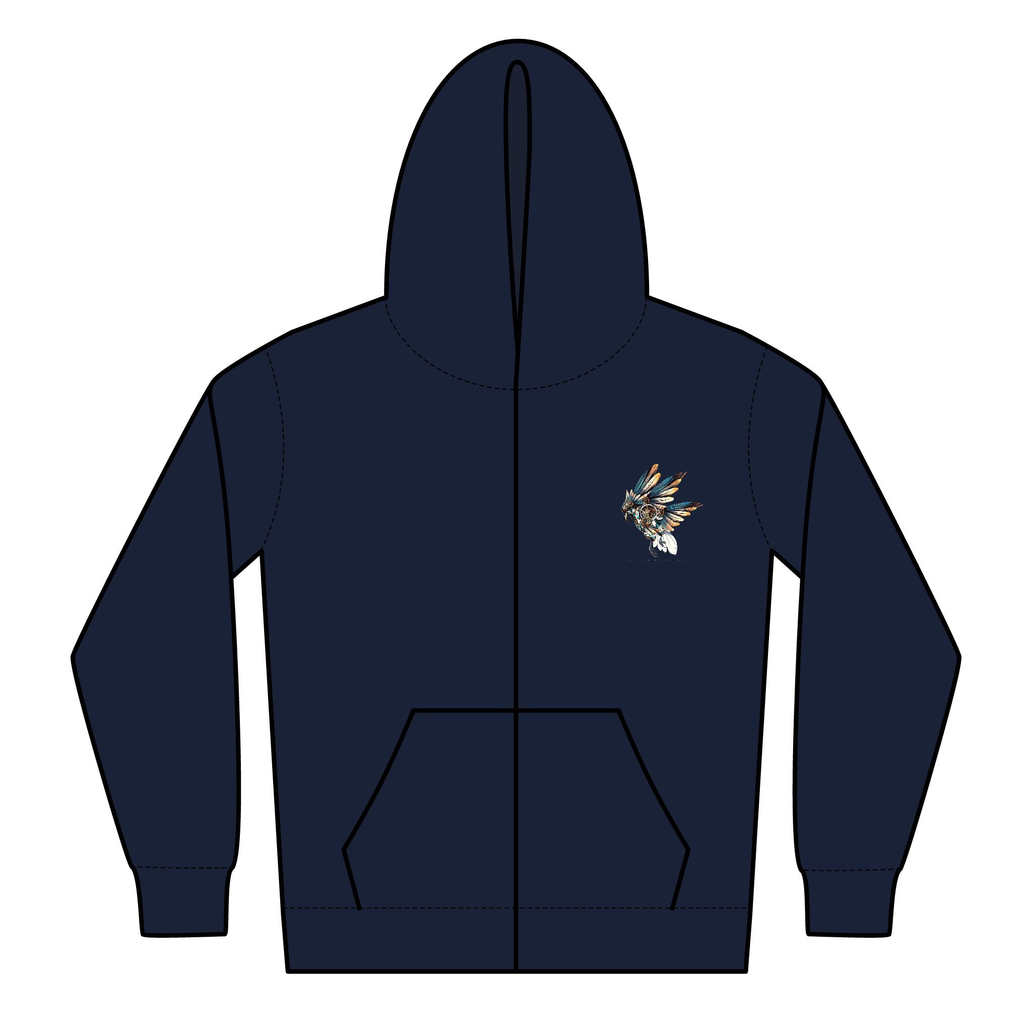 Fly With Me by Corvus- Stylish Youth Zipped Hoodie with Artistic Wing Design, Unisex Hoodie, Casual Wear, Gift for Teens, Comfortable Layering