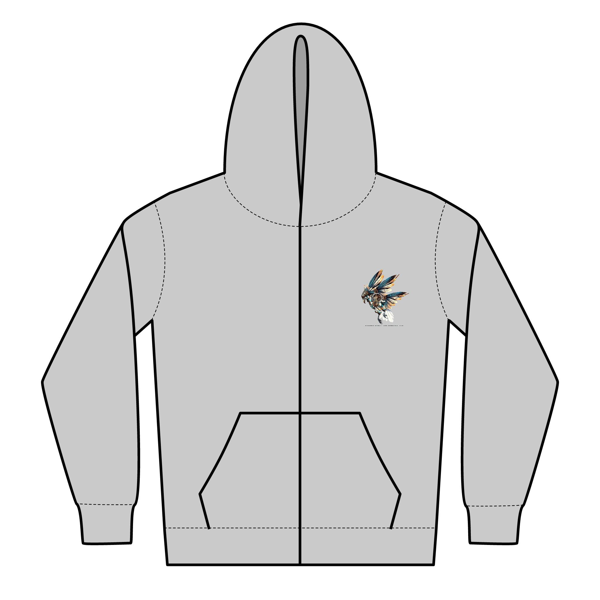 Fly With Me by Corvus- Stylish Youth Zipped Hoodie with Artistic Wing Design, Unisex Hoodie, Casual Wear, Gift for Teens, Comfortable Layering