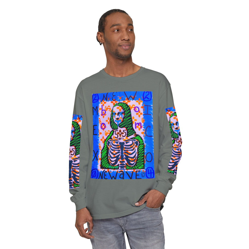 Skeleton Mona Lisa Long Sleeve Tee — 'New Wave' Graphic Shirt