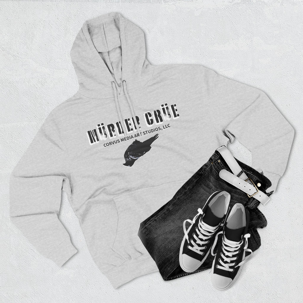 Steampunk crow Hoodie — 'Mürder Crüe' Graphic Fleece Hoodie with Feathered Raven Design
