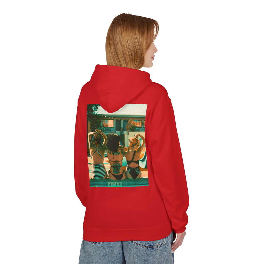 Retro Poolside Friends Hoodie — Vintage Bikini Photo Sweatshirt