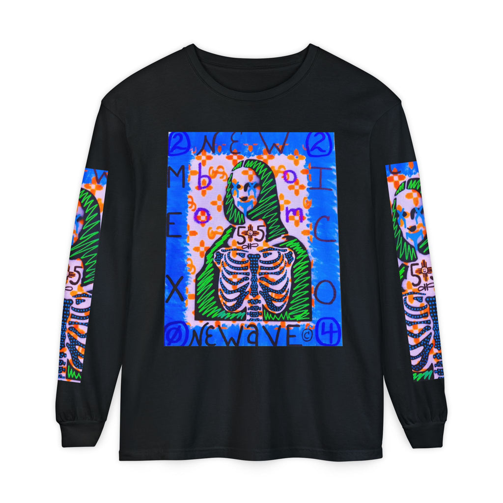 Skeleton Mona Lisa Long Sleeve Tee — 'New Wave' Graphic Shirt