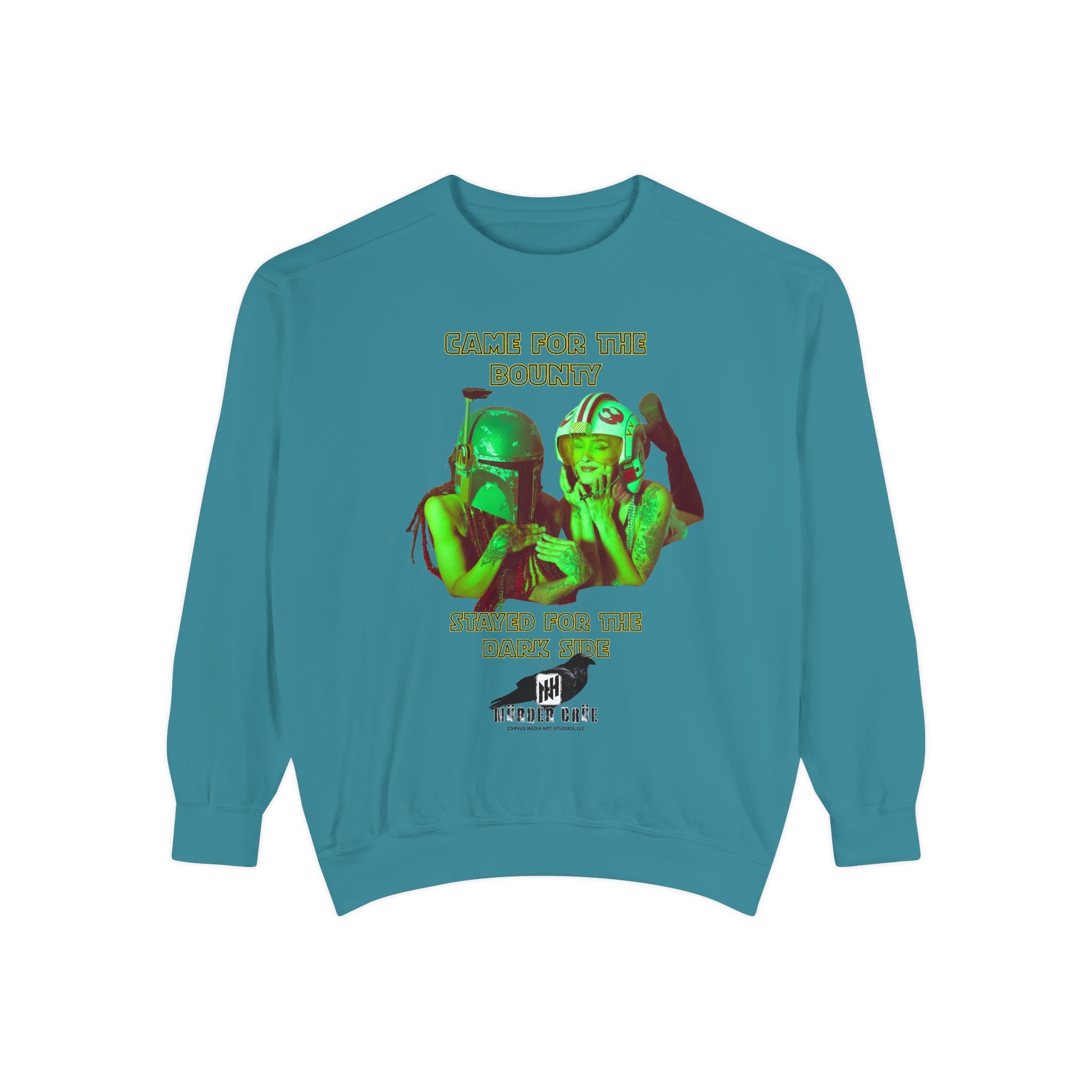 'Came for the Bounty, Stayed for the Dark Side' Retro Sci‑Fi Graphic