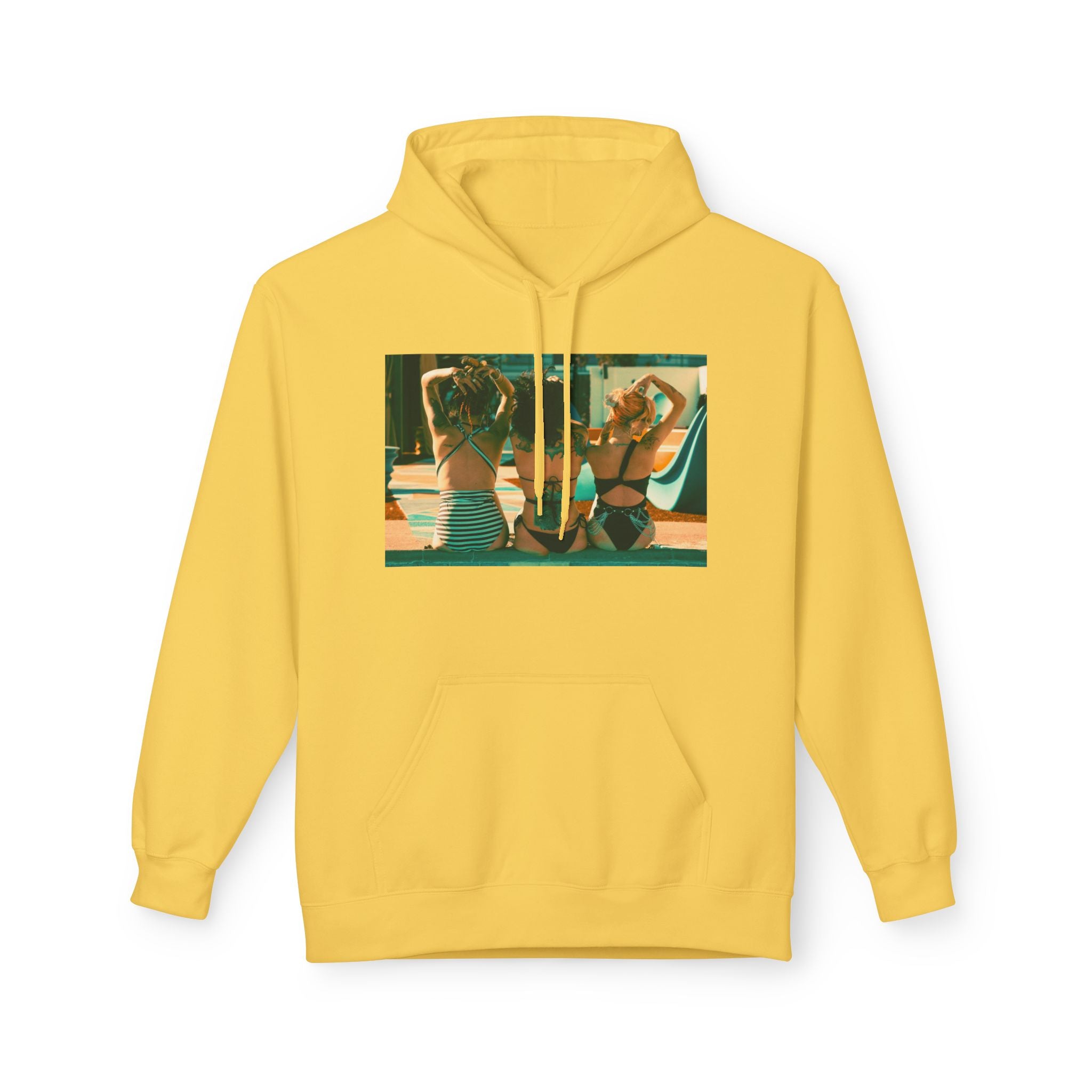 Retro Poolside Friends Hoodie — Vintage Bikini Photo Sweatshirt
