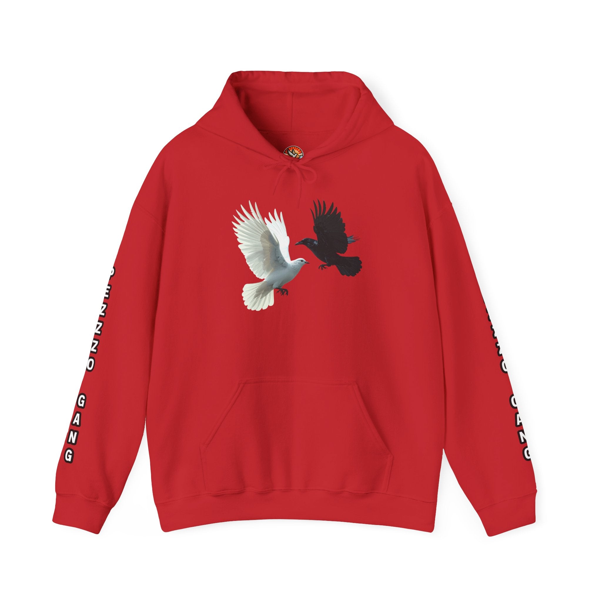 Pezzzo Gang & Mürder Crüe Collab Hoodie — Dove and Crow Contrast Graphic Pullover