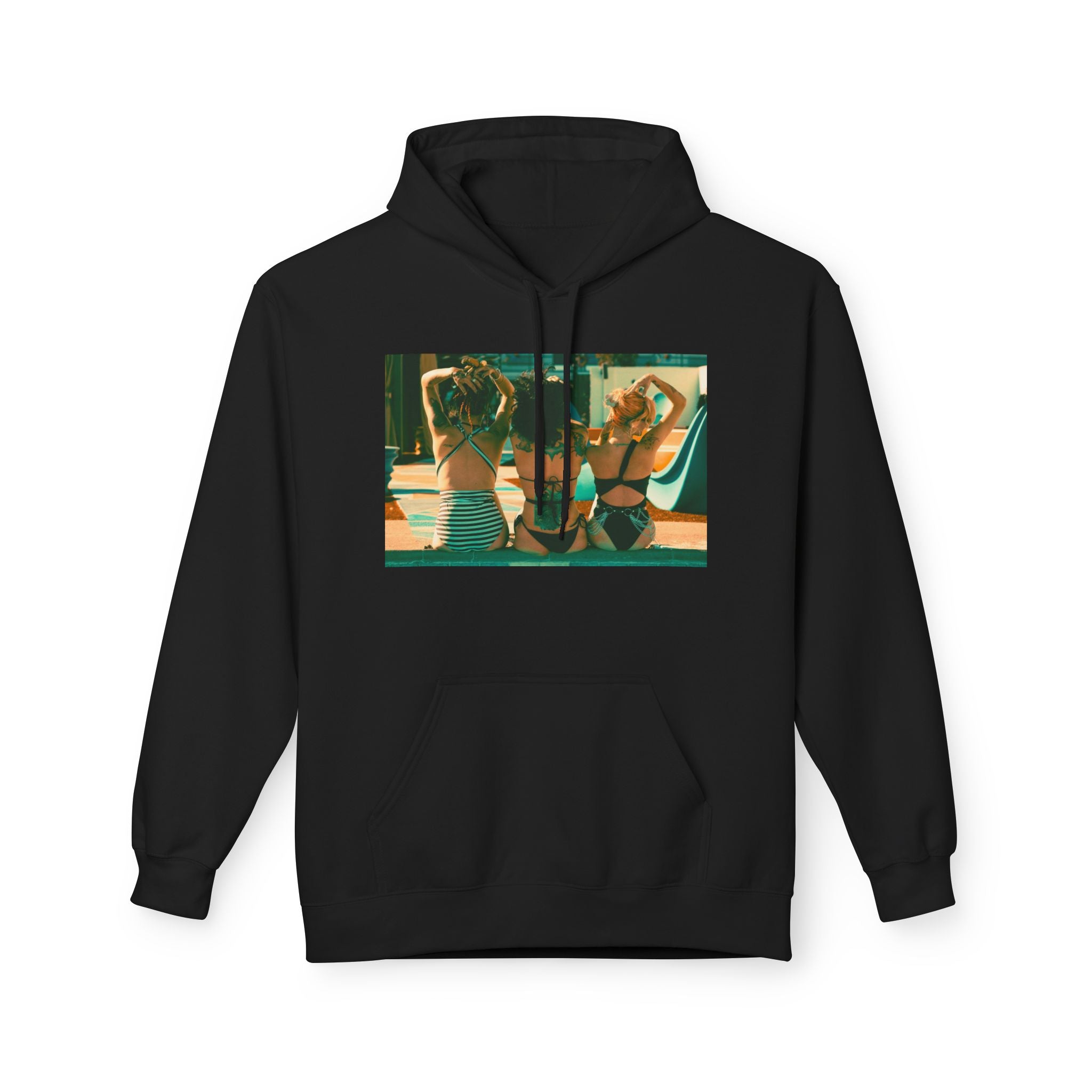 Retro Poolside Friends Hoodie — Vintage Bikini Photo Sweatshirt