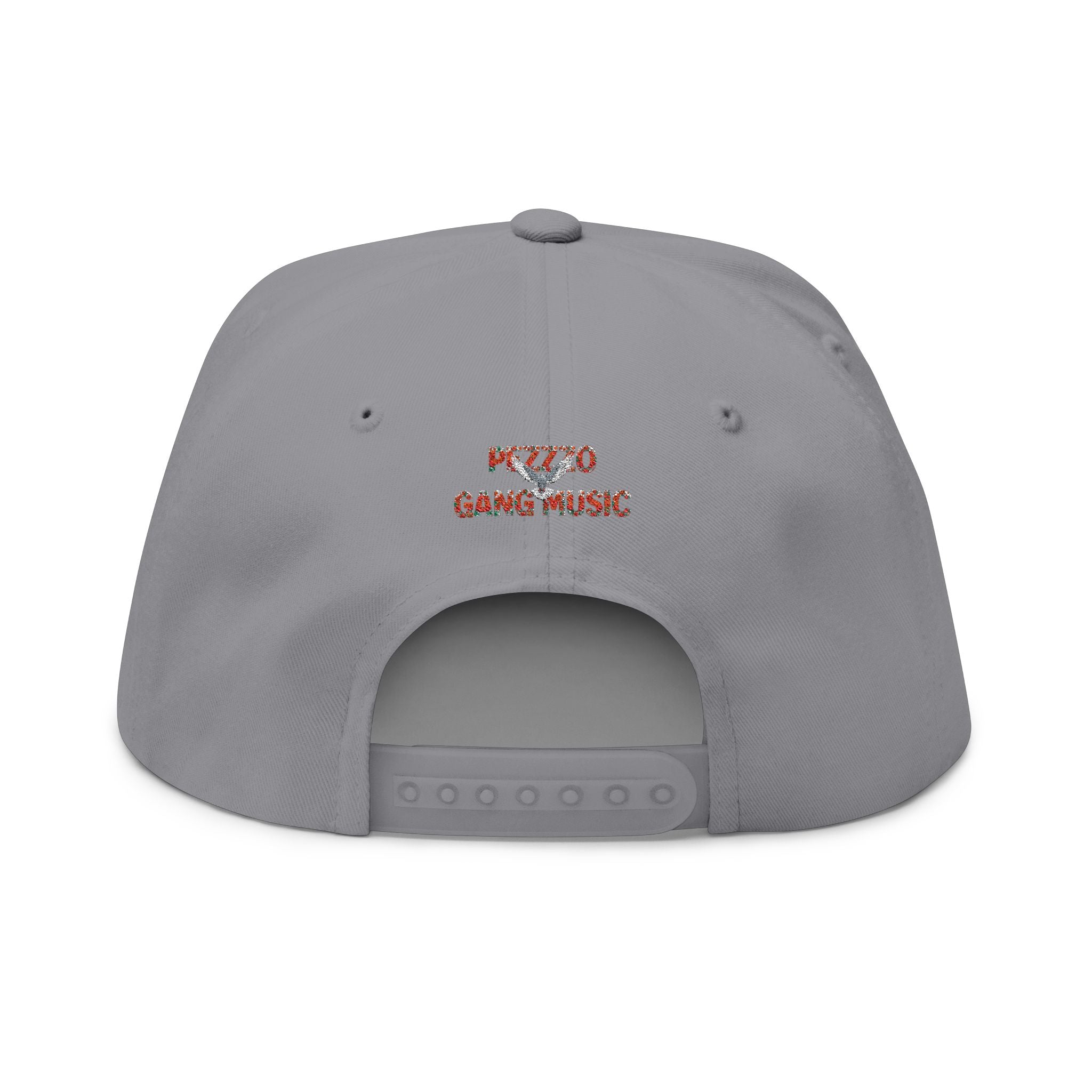 PEZZZO Gang Embroidered Flat Bill Cap — Floral Logo Snapback Hat