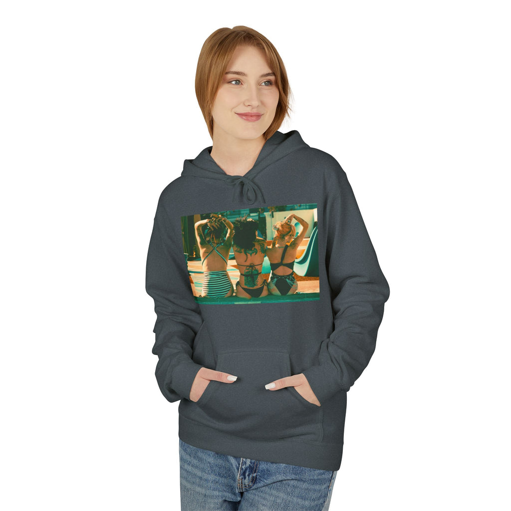 Retro Poolside Friends Hoodie — Vintage Bikini Photo Sweatshirt