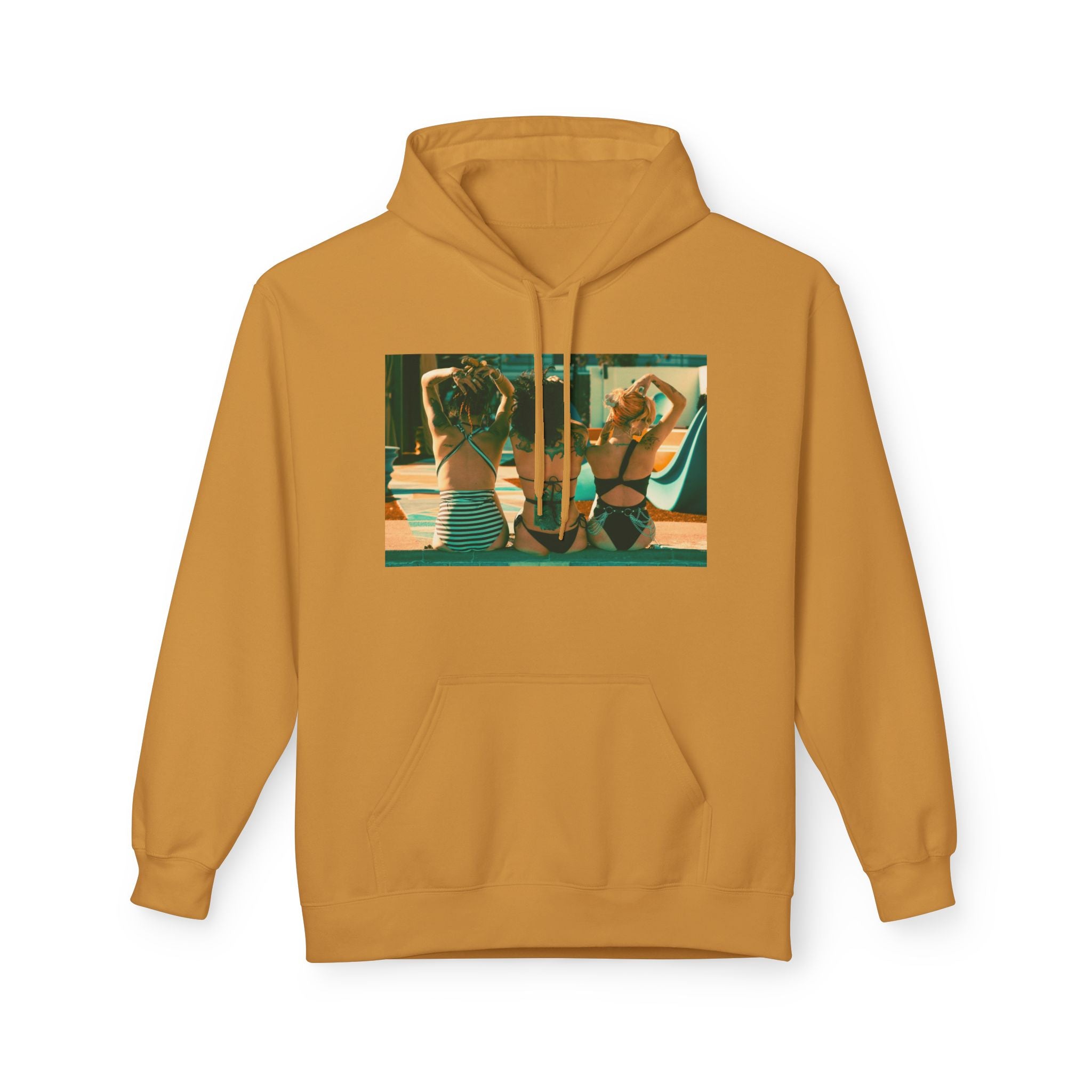 Retro Poolside Friends Hoodie — Vintage Bikini Photo Sweatshirt