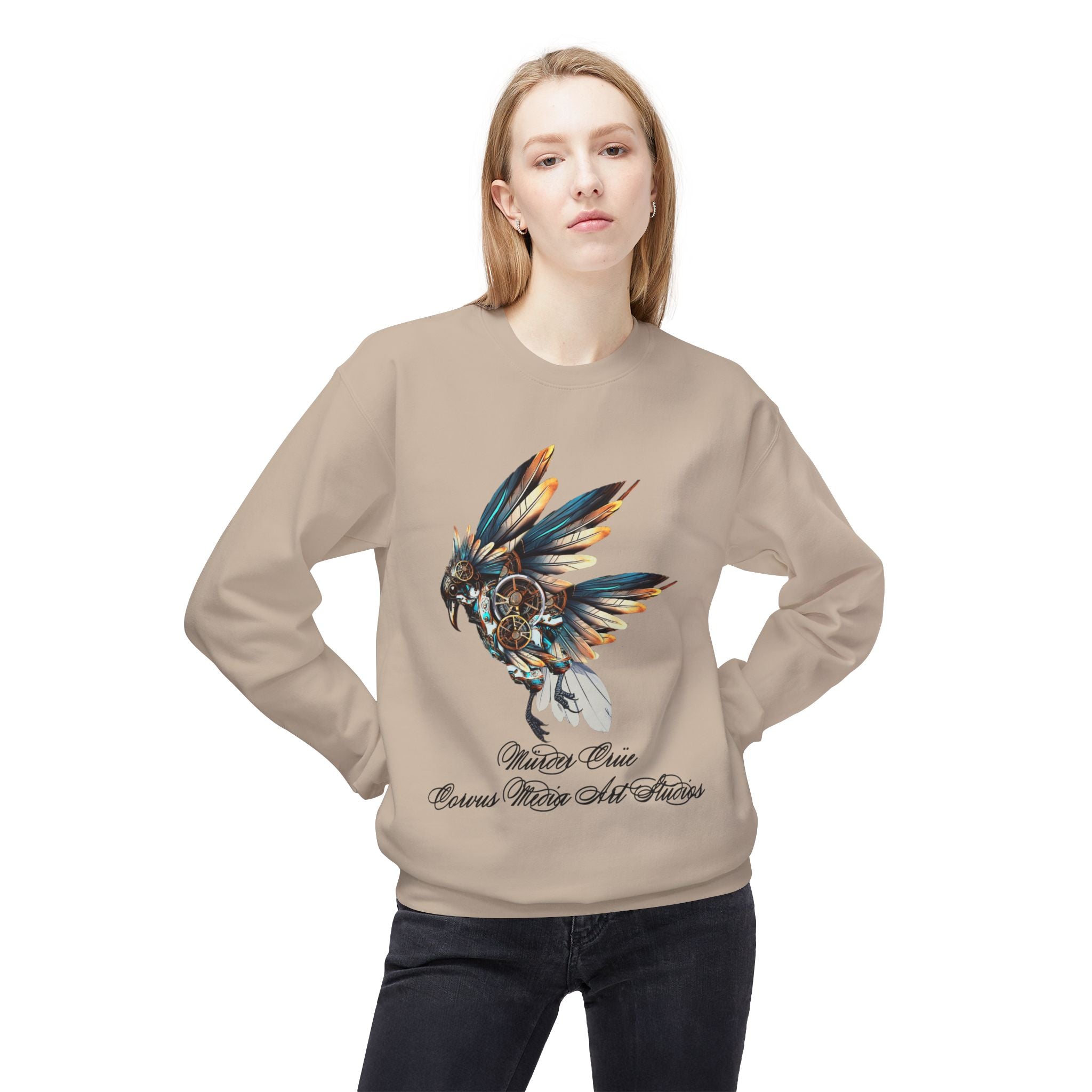 Native Dreamcatcher Eagle Crewneck Sweatshirt – 'Protect Our Cousins, Watch Our Futures'