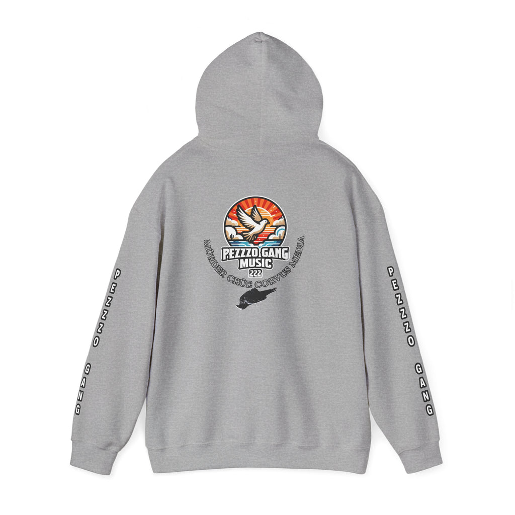 Pezzzo Gang & Mürder Crüe Collab Hoodie — Dove and Crow Contrast Graphic Pullover
