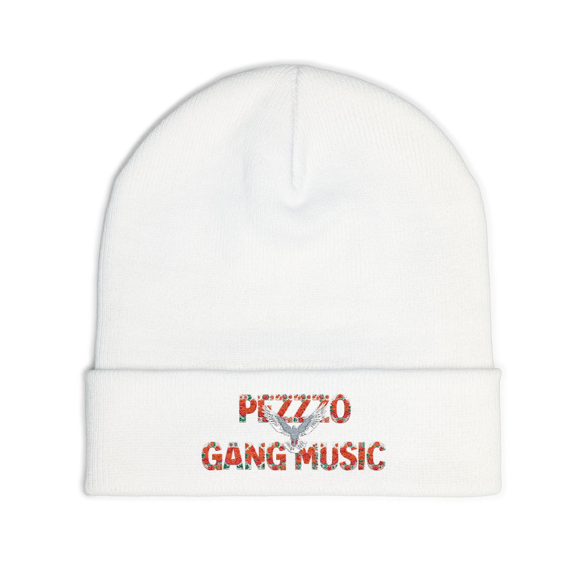 Embroidered "Pizzo Gang Music" Knit Beanie — Cozy Streetwear Music Hat