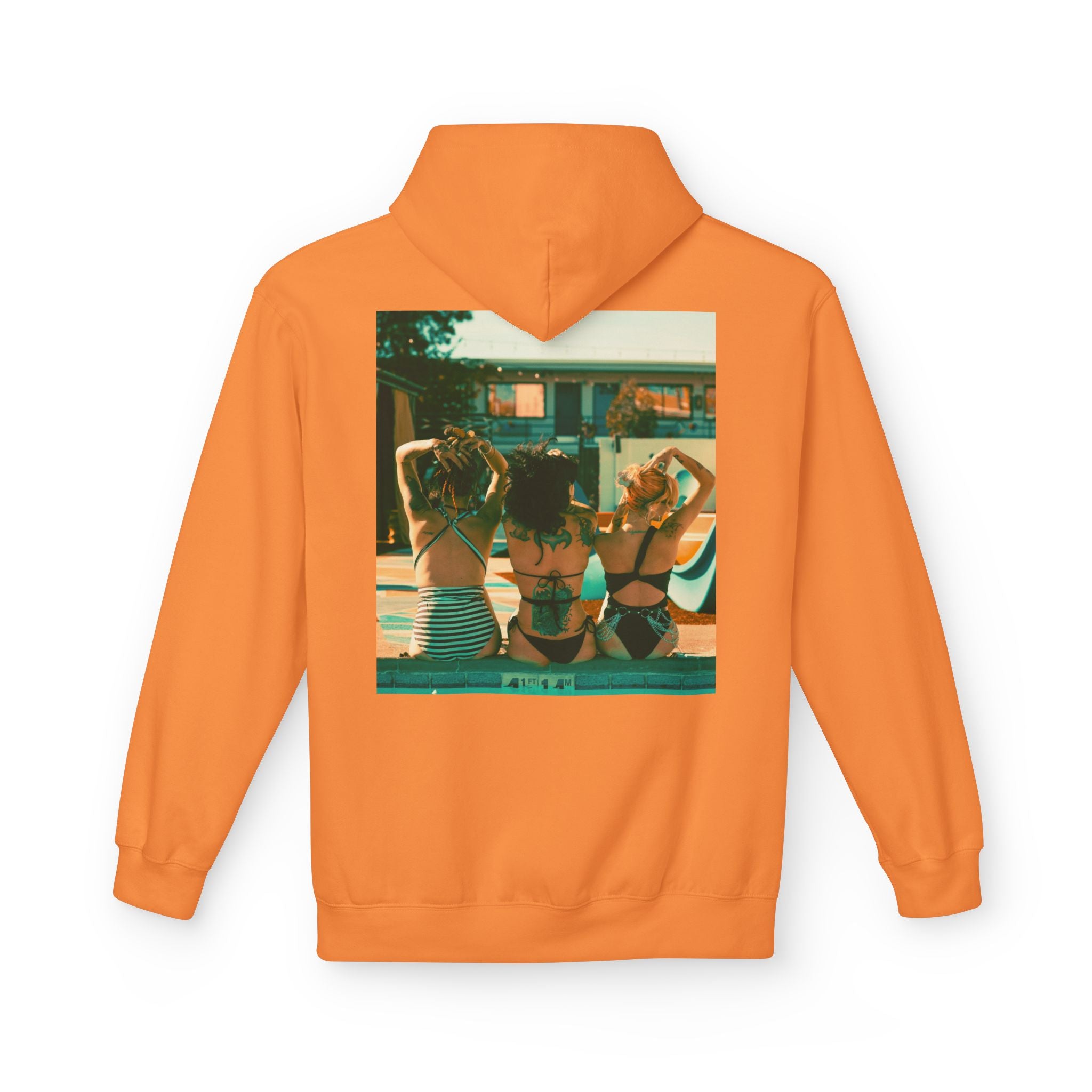 Retro Poolside Friends Hoodie — Vintage Bikini Photo Sweatshirt