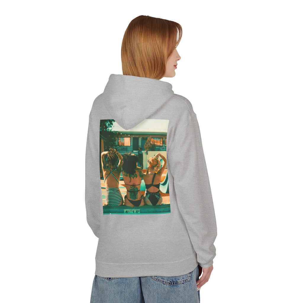 Retro Poolside Friends Hoodie — Vintage Bikini Photo Sweatshirt