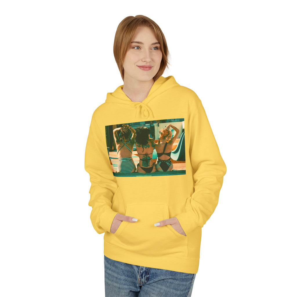 Retro Poolside Friends Hoodie — Vintage Bikini Photo Sweatshirt