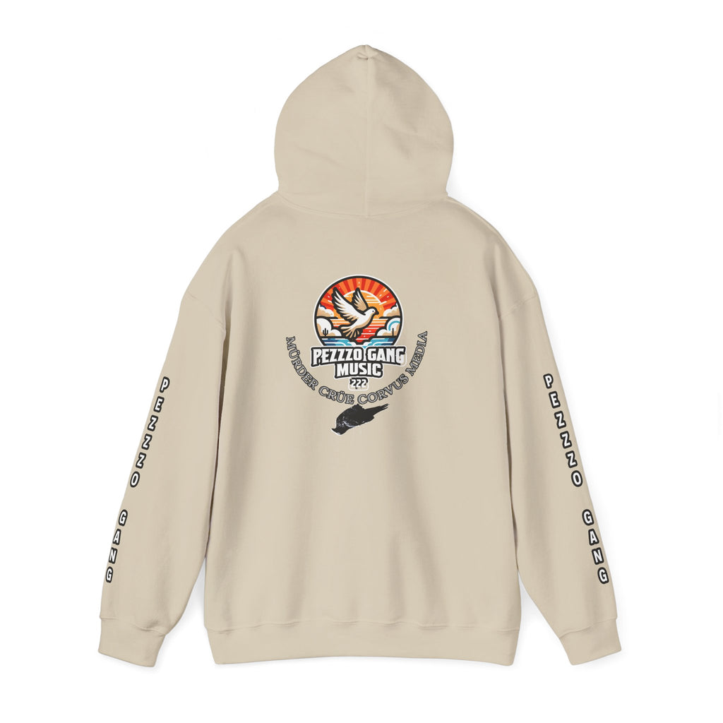 Pezzzo Gang & Mürder Crüe Collab Hoodie — Dove and Crow Contrast Graphic Pullover