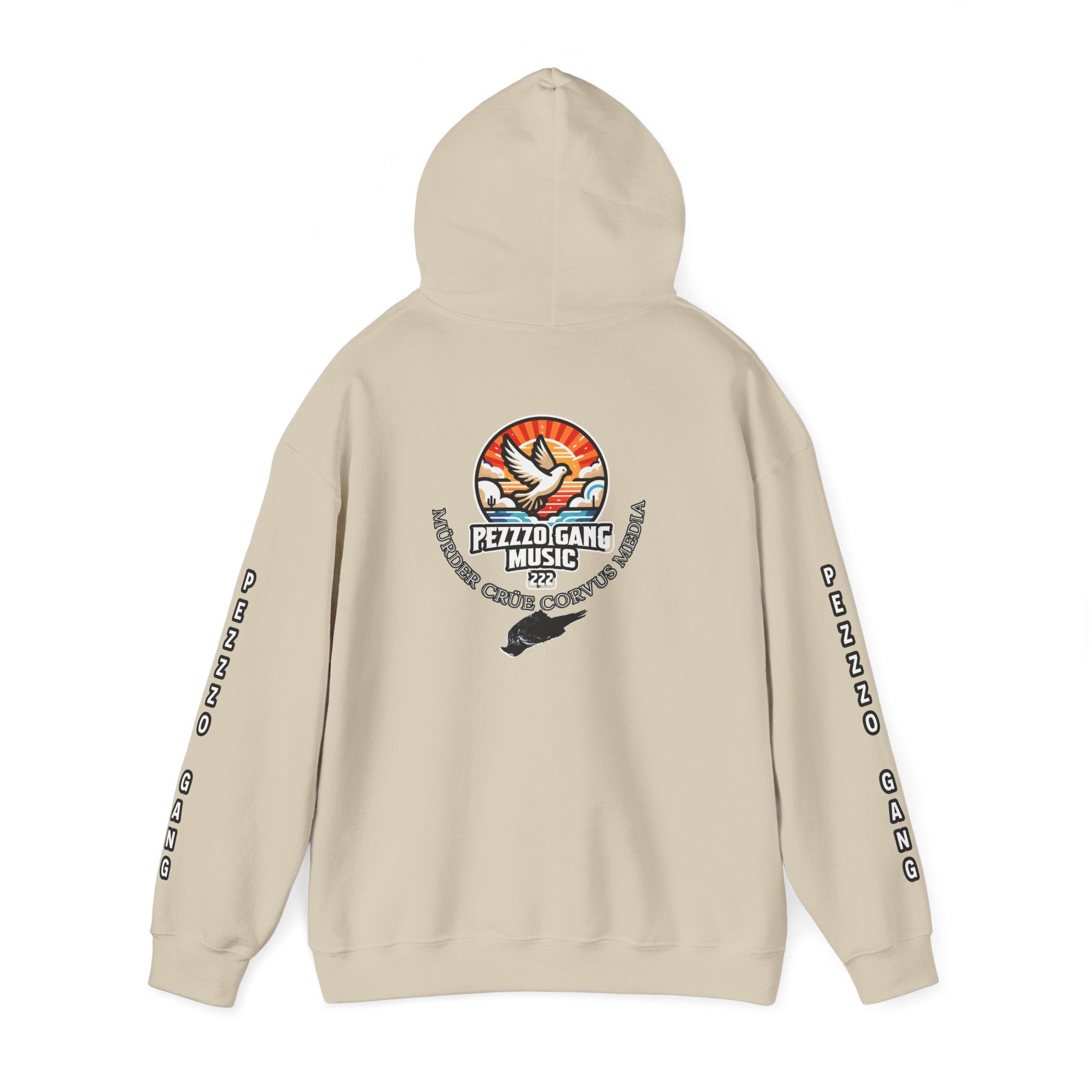 Pezzzo Gang & Mürder Crüe Collab Hoodie — Dove and Crow Contrast Graphic Pullover