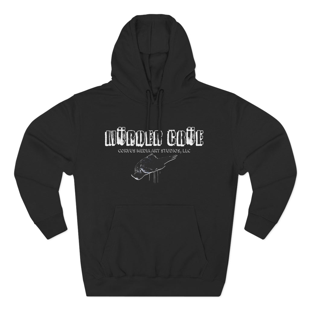 Steampunk crow Hoodie — 'Mürder Crüe' Graphic Fleece Hoodie with Feathered Raven Design