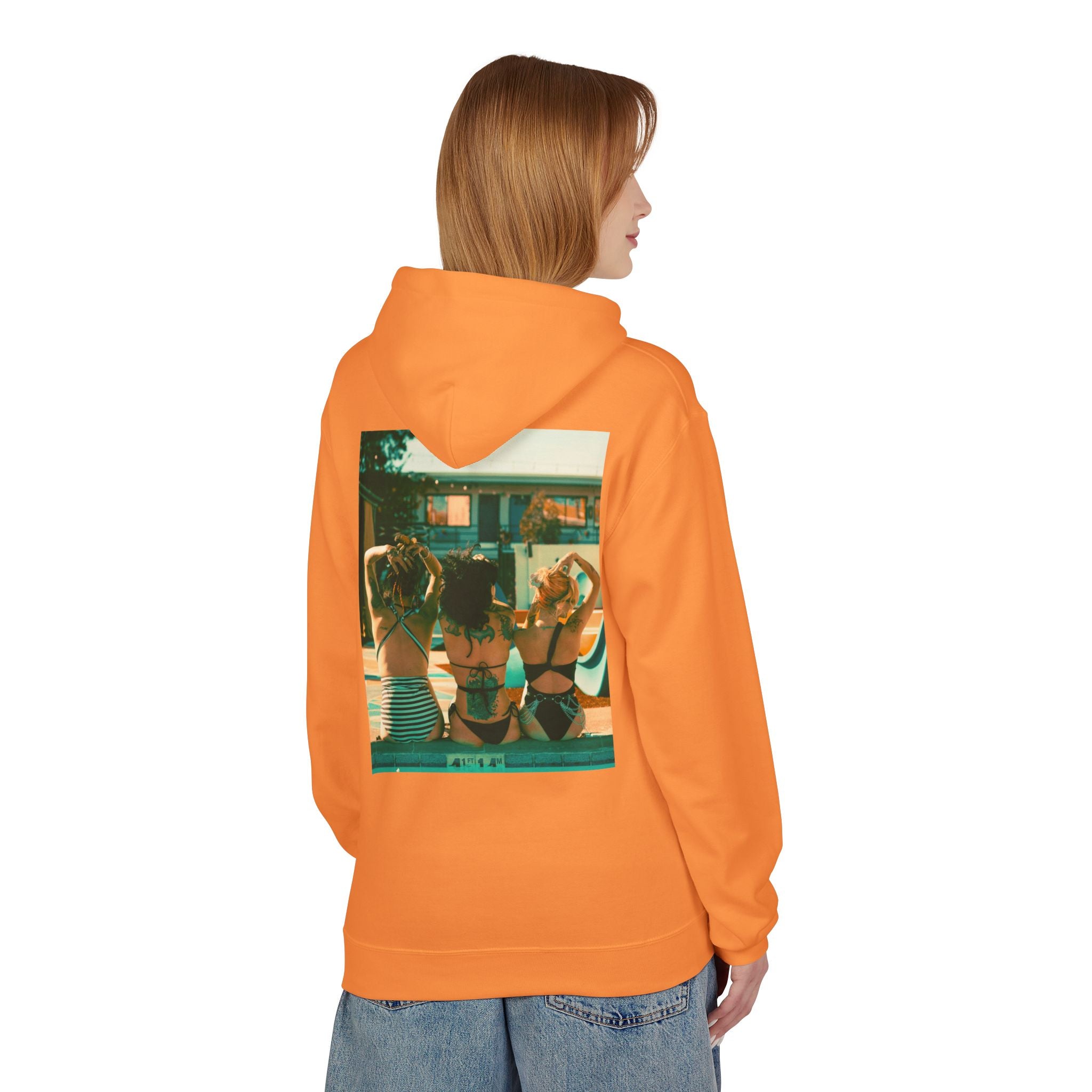 Retro Poolside Friends Hoodie — Vintage Bikini Photo Sweatshirt