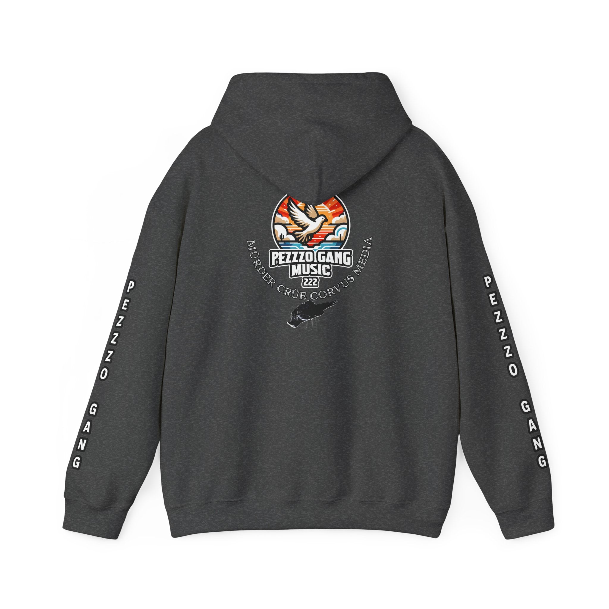 Pezzzo Gang & Mürder Crüe Collab Hoodie — Dove and Crow Contrast Graphic Pullover