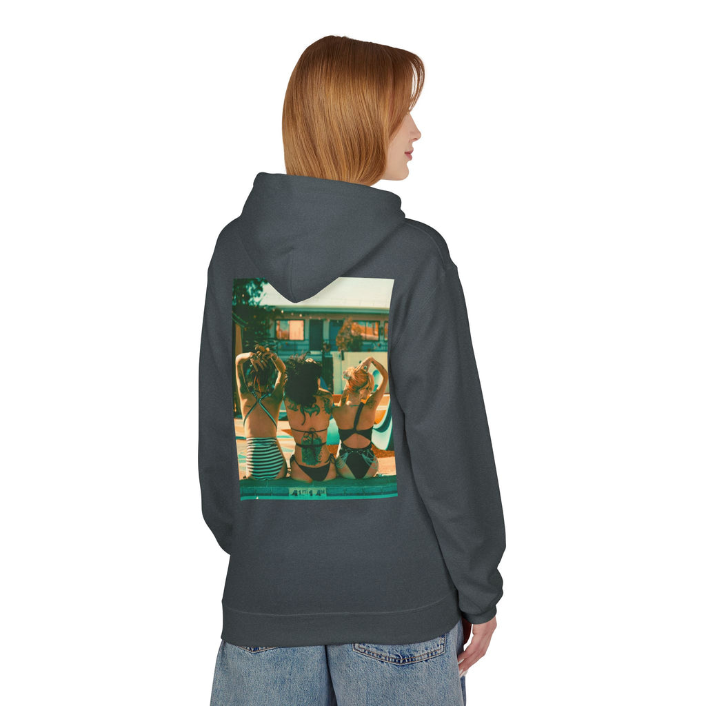 Retro Poolside Friends Hoodie — Vintage Bikini Photo Sweatshirt