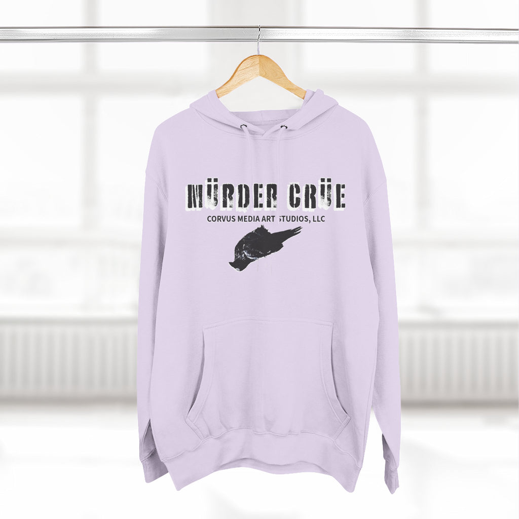 Steampunk crow Hoodie — 'Mürder Crüe' Graphic Fleece Hoodie with Feathered Raven Design
