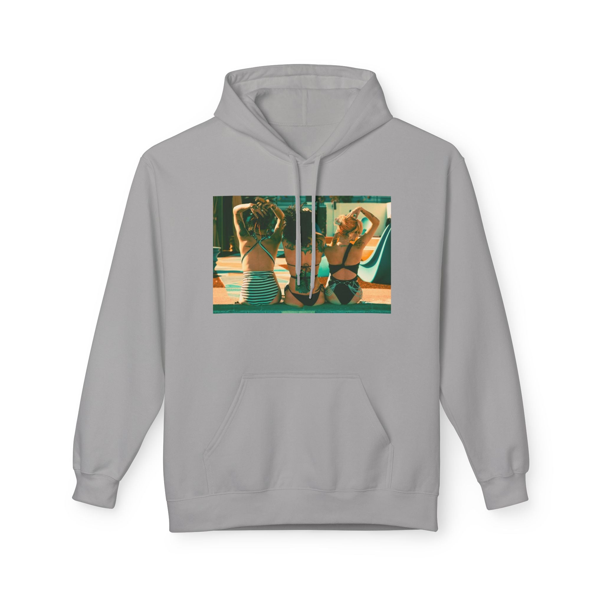 Retro Poolside Friends Hoodie — Vintage Bikini Photo Sweatshirt